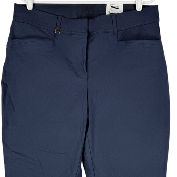 JM Collection Women's Curvy Fit Straight Tummy Control Navy Stretch Pants 14 NWT - Picture 3 of 9